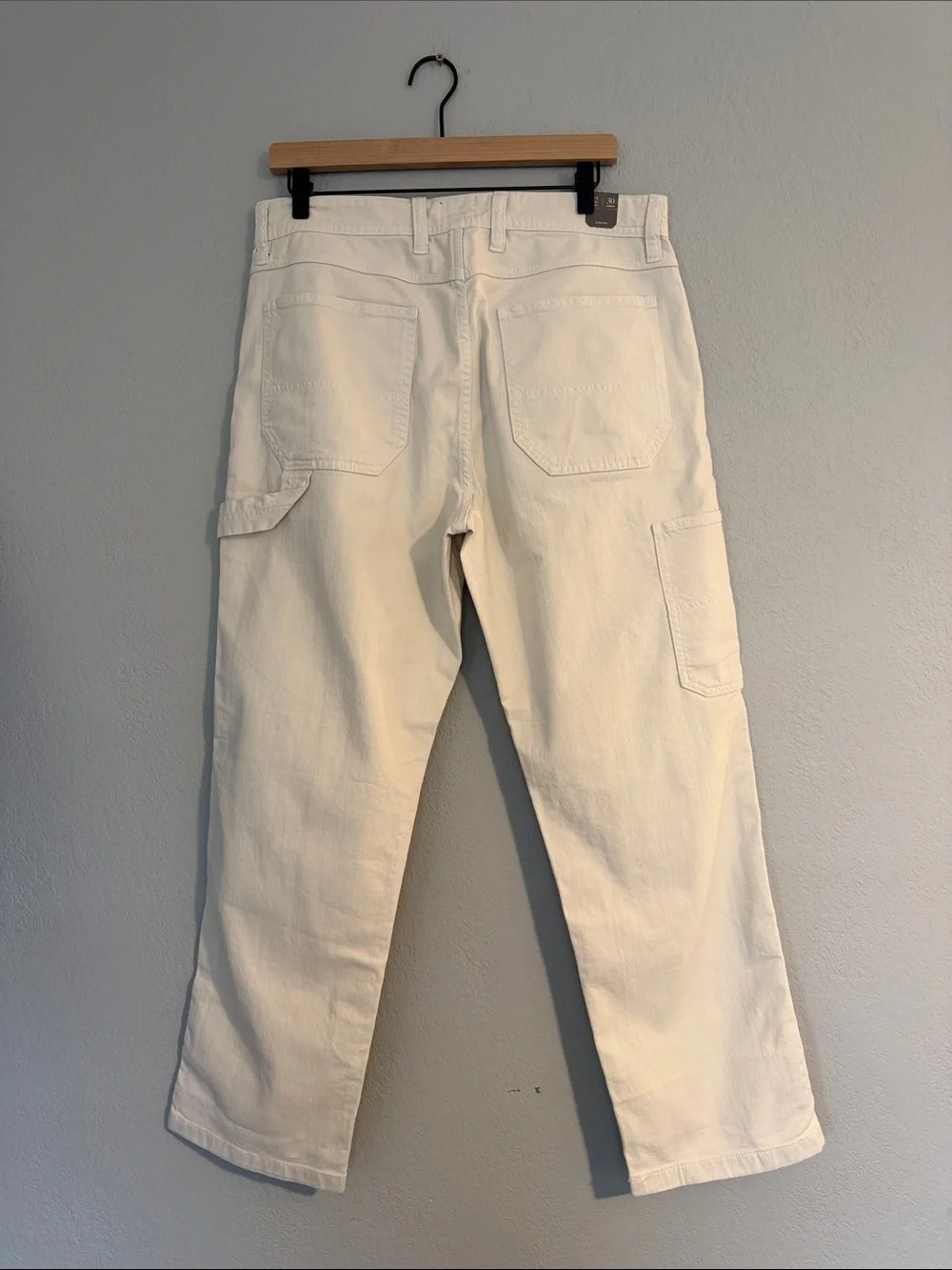 J.Crew Men's Cream Workwear Straight Leg Fit Garment-Dyed Carpenter Pants Jeans